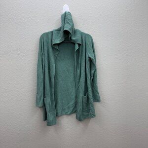 Barefoot Dreams CozyChic Ultra Lite Green Knit Cardigan QVWCU1616 Womens Medium